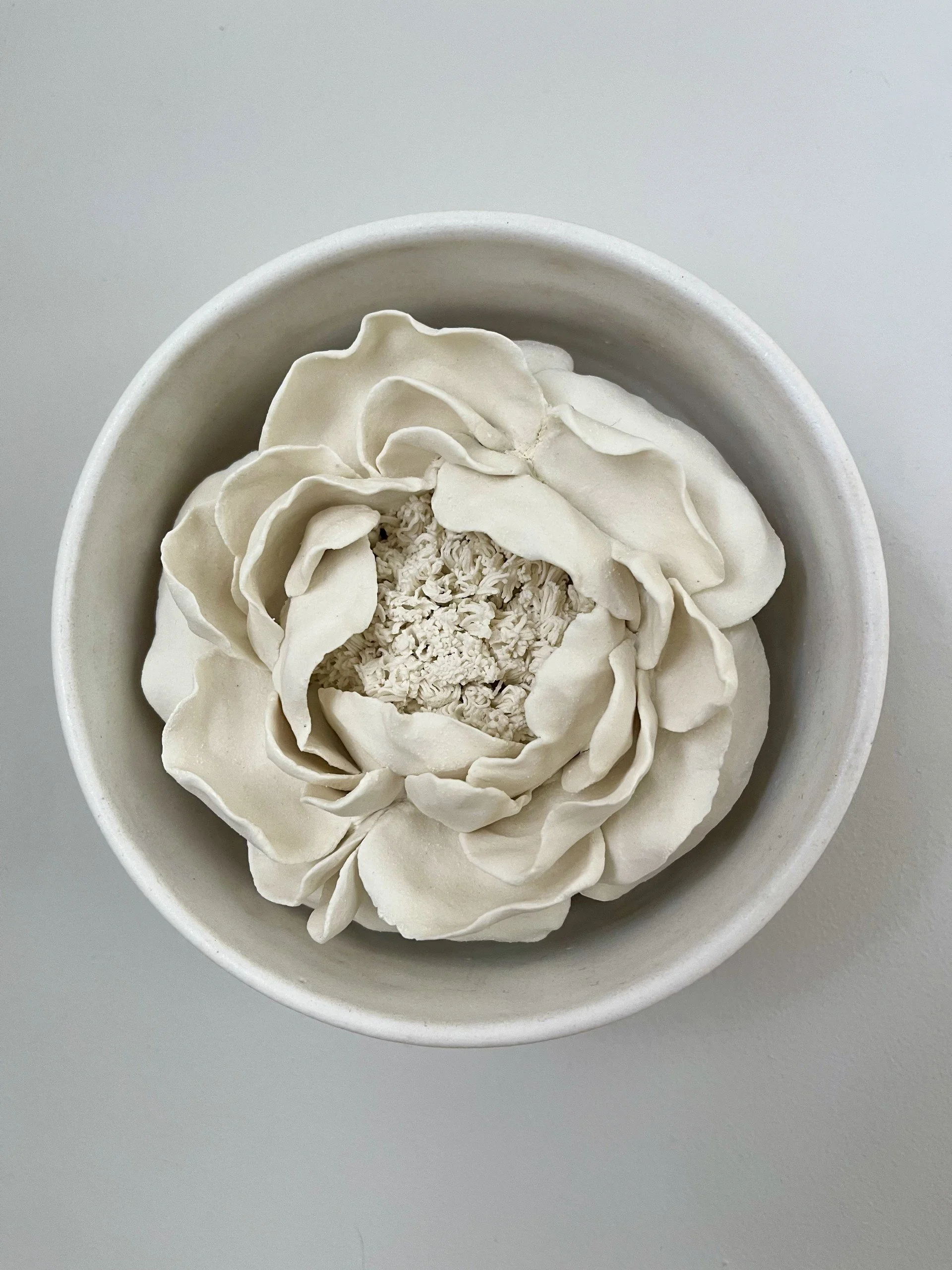 Kate Kelleher Sculptural Ceramics - Framed porcelain flower art